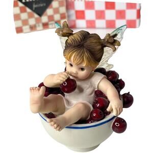 My Little Kitchen Fairies Little Cherry Fairie Bowl Cherries Fairy Girl Figurine